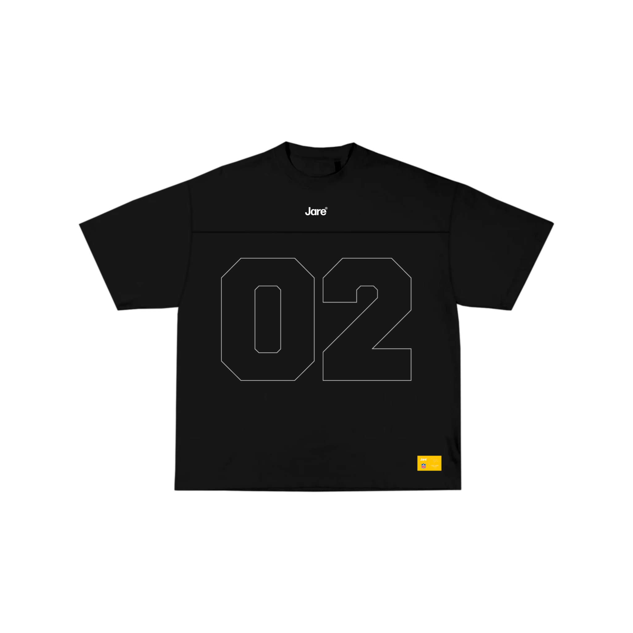 Black Jare Jersey with number 02 and logo design