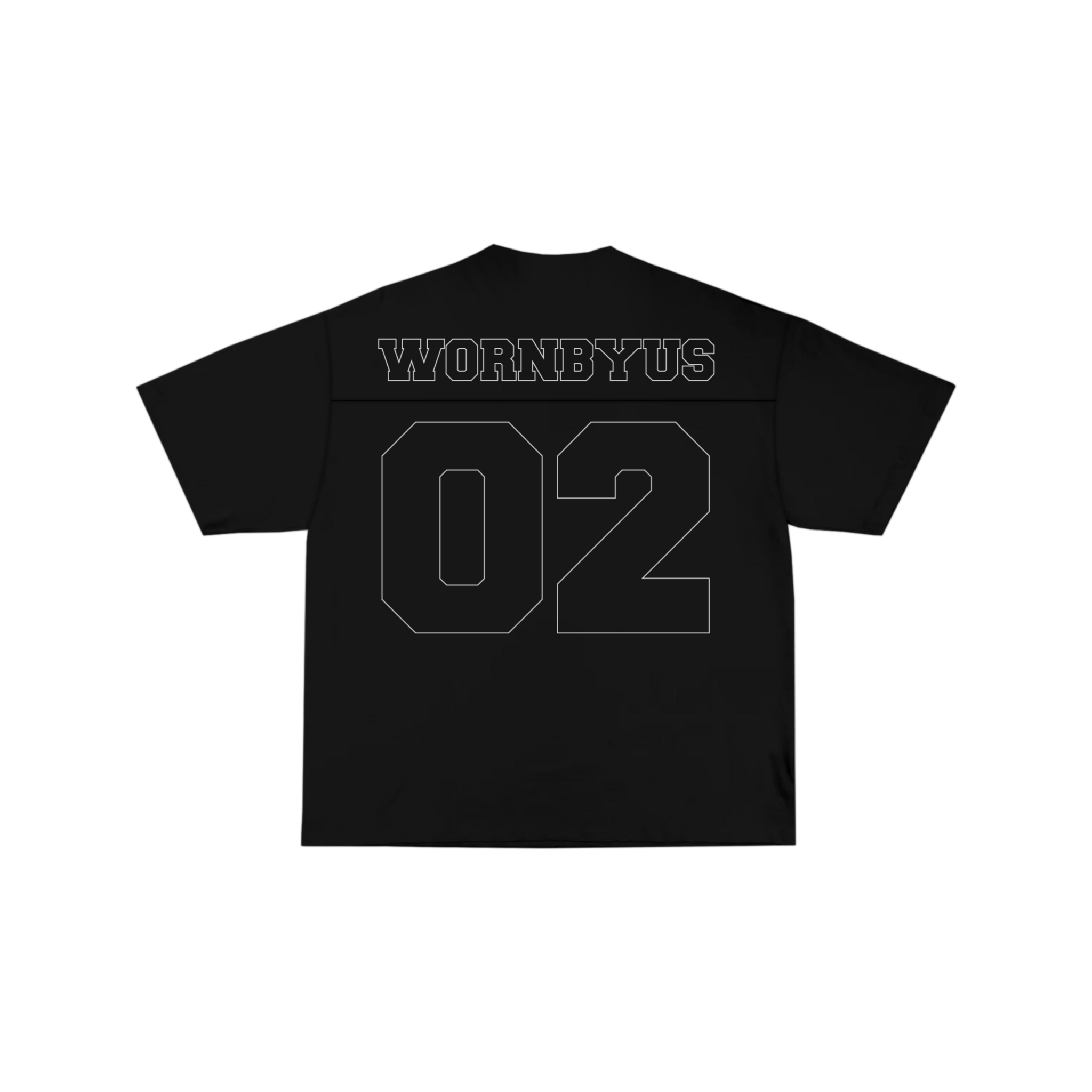 Black Jare Jersey with WORNBYUS and number 02 on the back