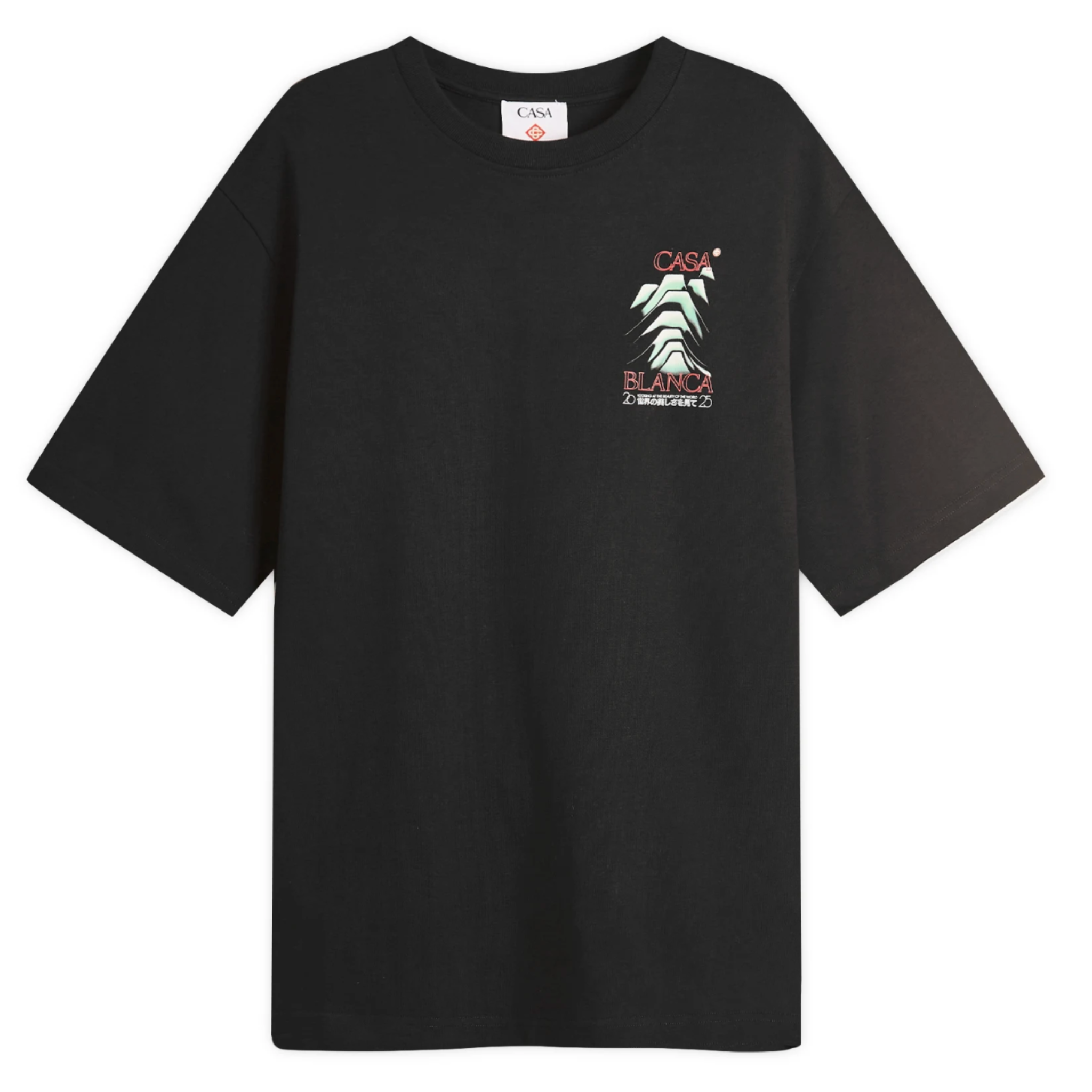 Black Casablanca Frosty Mountain graphic t-shirt with short sleeves and crew neck