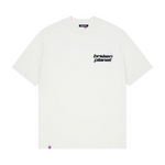 Broken Planet Basics vanilla white t-shirt with logo on chest