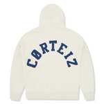 Corteiz Colly Arch Zip Hoodie in heather grey with blue arch logo on back