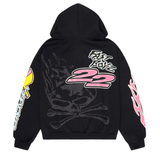 Broken Planet Fast Boyz hoodie in midnight black with graphic back and sleeve prints