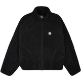Broken Planet black polar fleece jacket with front zip and logo patch