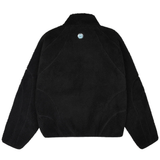 Broken Planet black polar fleece jacket back view