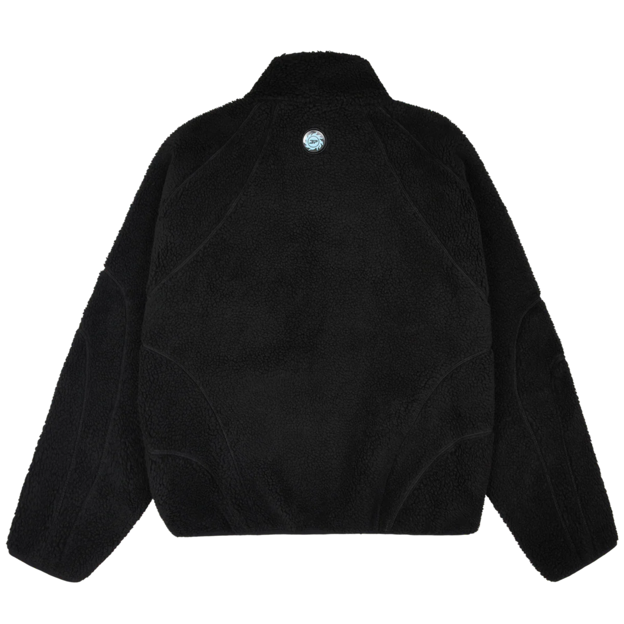 Broken Planet black polar fleece jacket back view