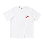 White Kaws x Warhol Uniqlo tee with red kiss prints on chest