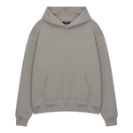 Siarr Puff Hoodie in dove grey with kangaroo pocket and elevated puff print design