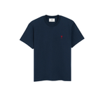 AMI Ami De Coeur night blue t-shirt with red heart logo on chest