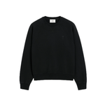 AMI Ami De Coeur black tonal sweatshirt with crew neck and long sleeves