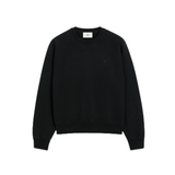 AMI Ami De Coeur black tonal sweatshirt with crew neck and long sleeves