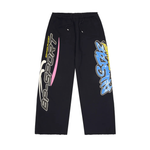 Broken Planet Fast Boyz sweatpants in midnight black with graphic prints and drawstring waist