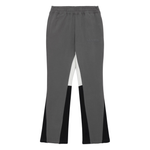 Siarr Flared Joggers dark grey cotton pants with side slit pockets and inside leg panelling