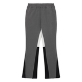 Siarr Flared Joggers dark grey cotton pants with side slit pockets and inside leg panelling