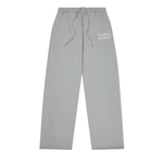 Broken Planet gunmetal grey straight leg sweatpants with drawstring waistband and logo print