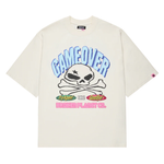 Broken Planet Game Over T-Shirt vanilla white with skull and crossbones design