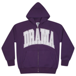 Purple Drama Call zip-up hoodie with front pockets and hood