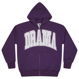Purple Drama Call zip-up hoodie with front pockets and hood