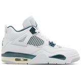 White and oxidized green Air Jordan 4 Retro PS sneaker side view