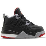 Air Jordan 4 Retro TD Bred Reimagined toddler sneaker in black, red, and grey
