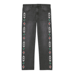 Suavo World Stud Denim Jeans washed black with decorative studs on sides