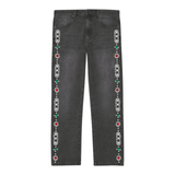Suavo World Stud Denim Jeans washed black with decorative studs on sides