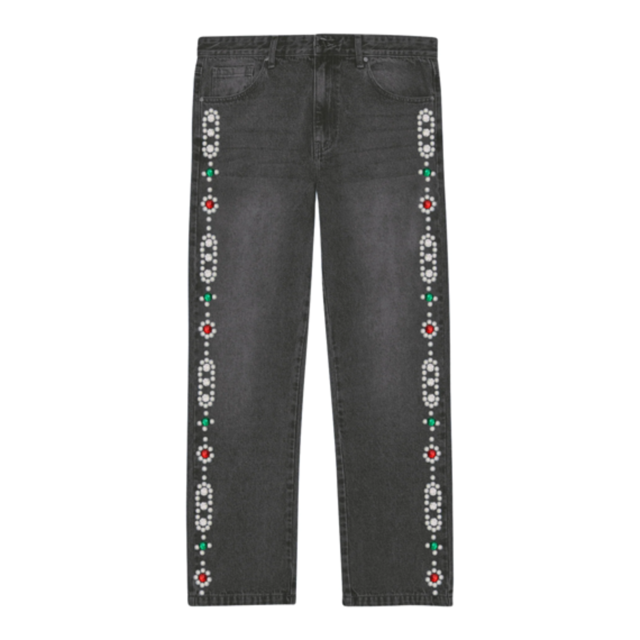 Suavo World Stud Denim Jeans washed black with decorative studs on sides