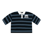 Suavo World navy striped Saint Valley polo shirt with white collar