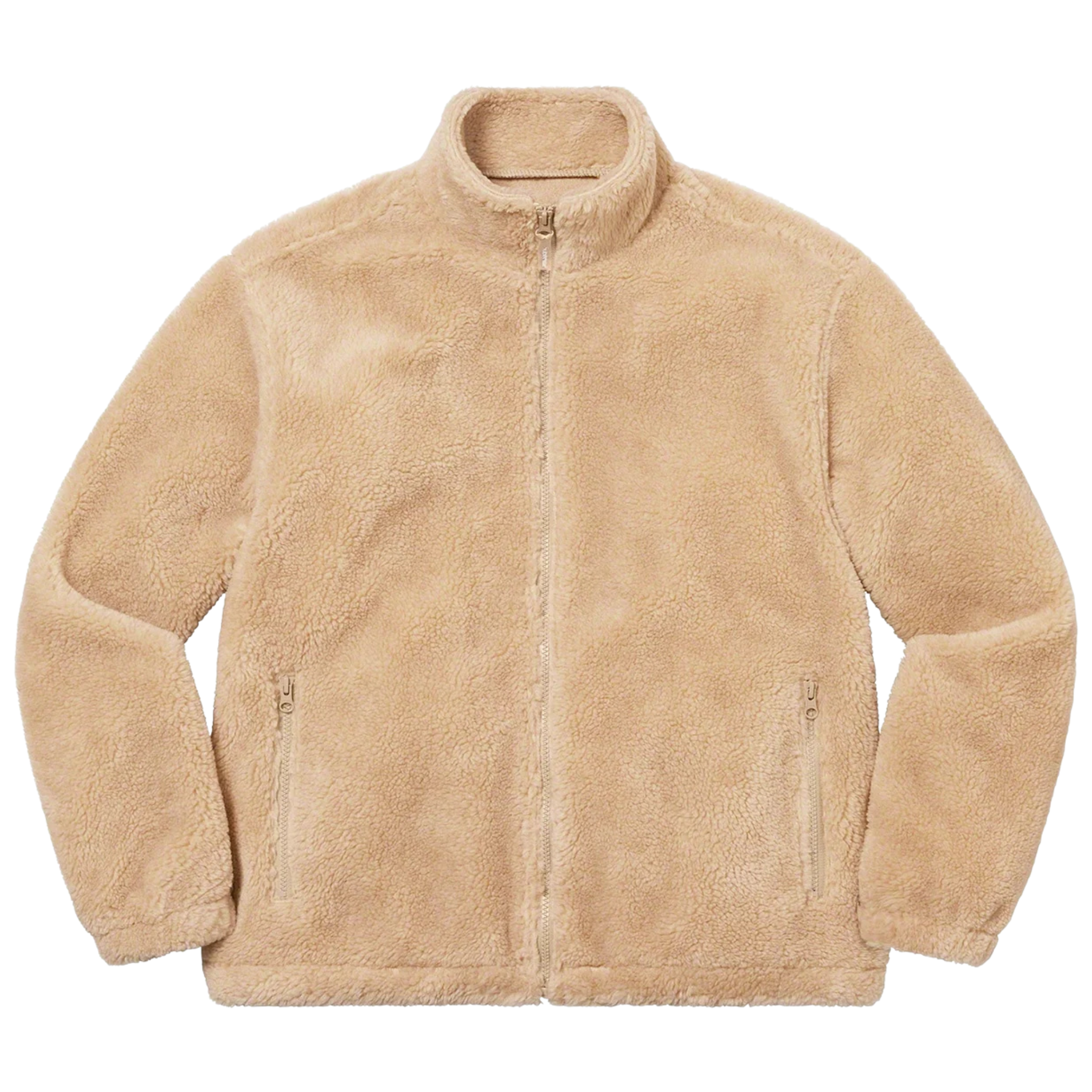 Supreme Star Fleece Jacket in natural beige with full zipper and side pockets