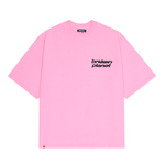 Broken Planet star logo on candy pink t-shirt