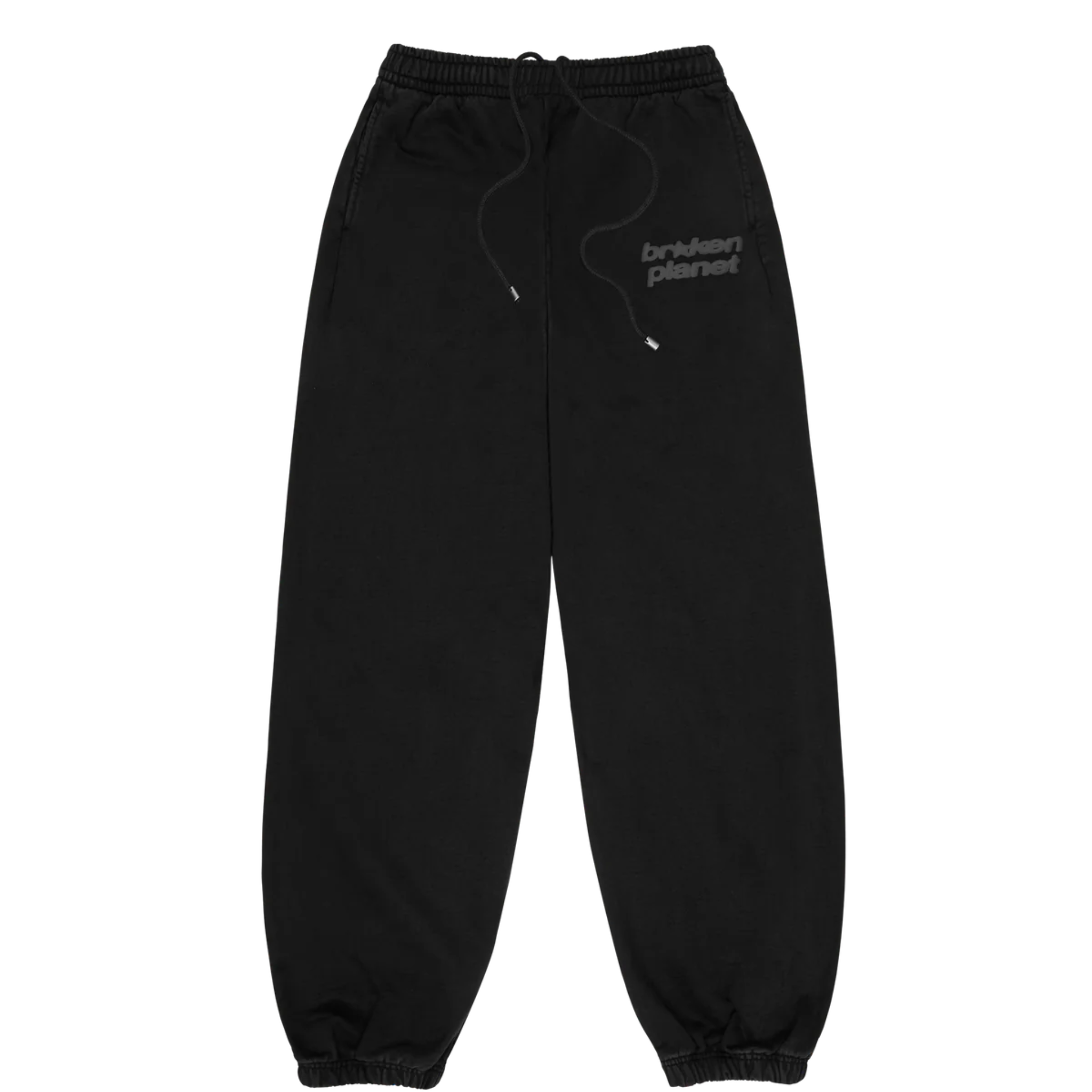 Broken Planet cuffed sweatpants with star logo in midnight black
