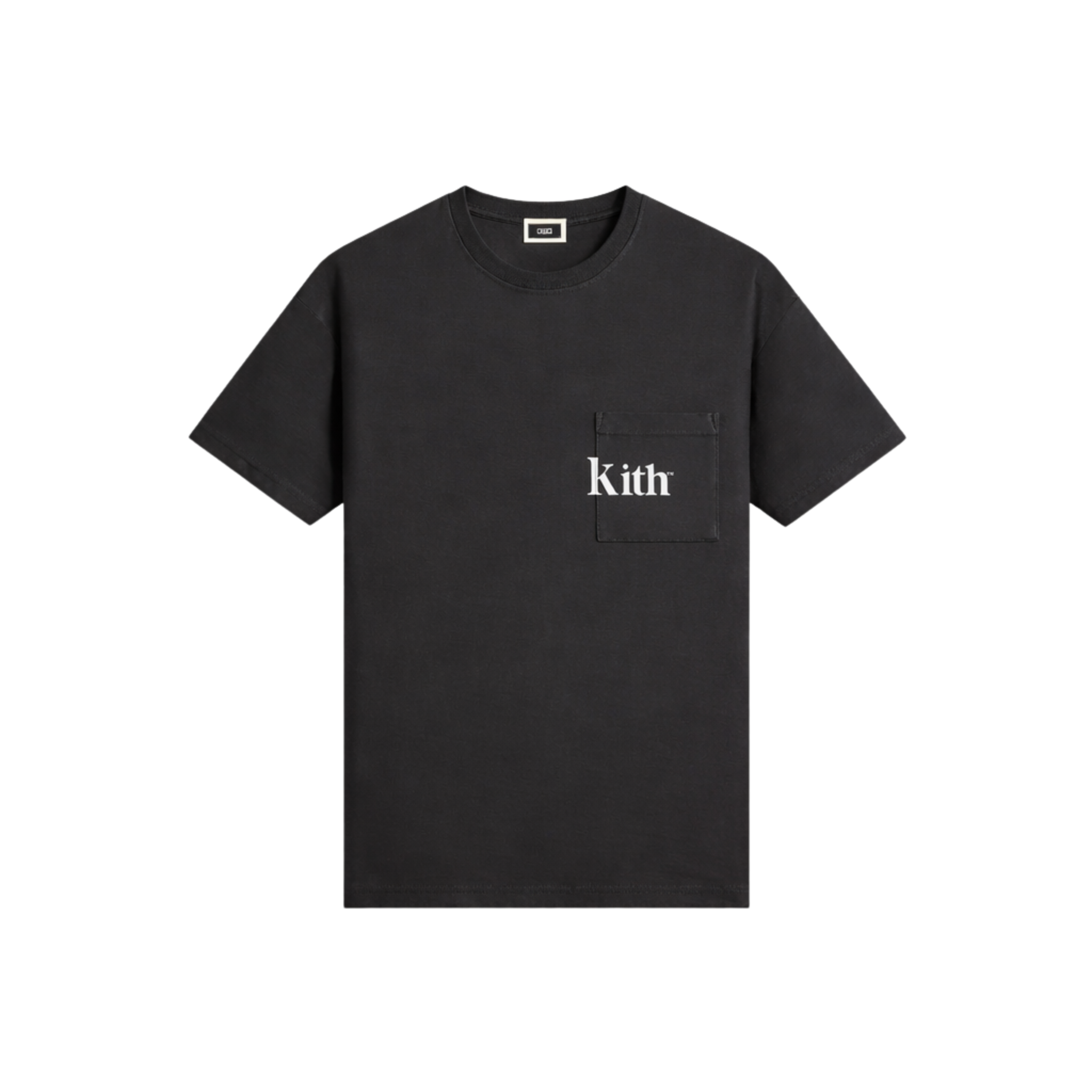 Kith Quinn Tee in black color displayed on white background