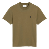 AMI Ami De Coeur olive green t-shirt with heart logo