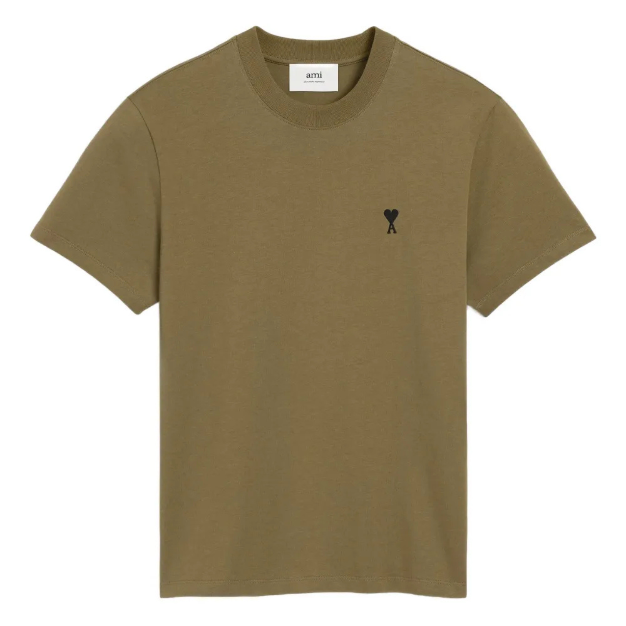 AMI Ami De Coeur olive green t-shirt with heart logo