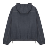 Siarr Cold Wash Windbreaker blue grey nylon jacket with full zip and side slit pockets