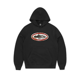 Corteiz Rusty Alcatraz Hoodie in black with vintage design