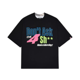 Broken Planet Dont Ask Me T-shirt in midnight black with snow camo design