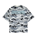 Broken Planet Dont Ask Me T-Shirt in Midnight Black with Snow Camo pattern