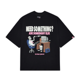 Broken Planet graphic t-shirt in midnight black with distressed design