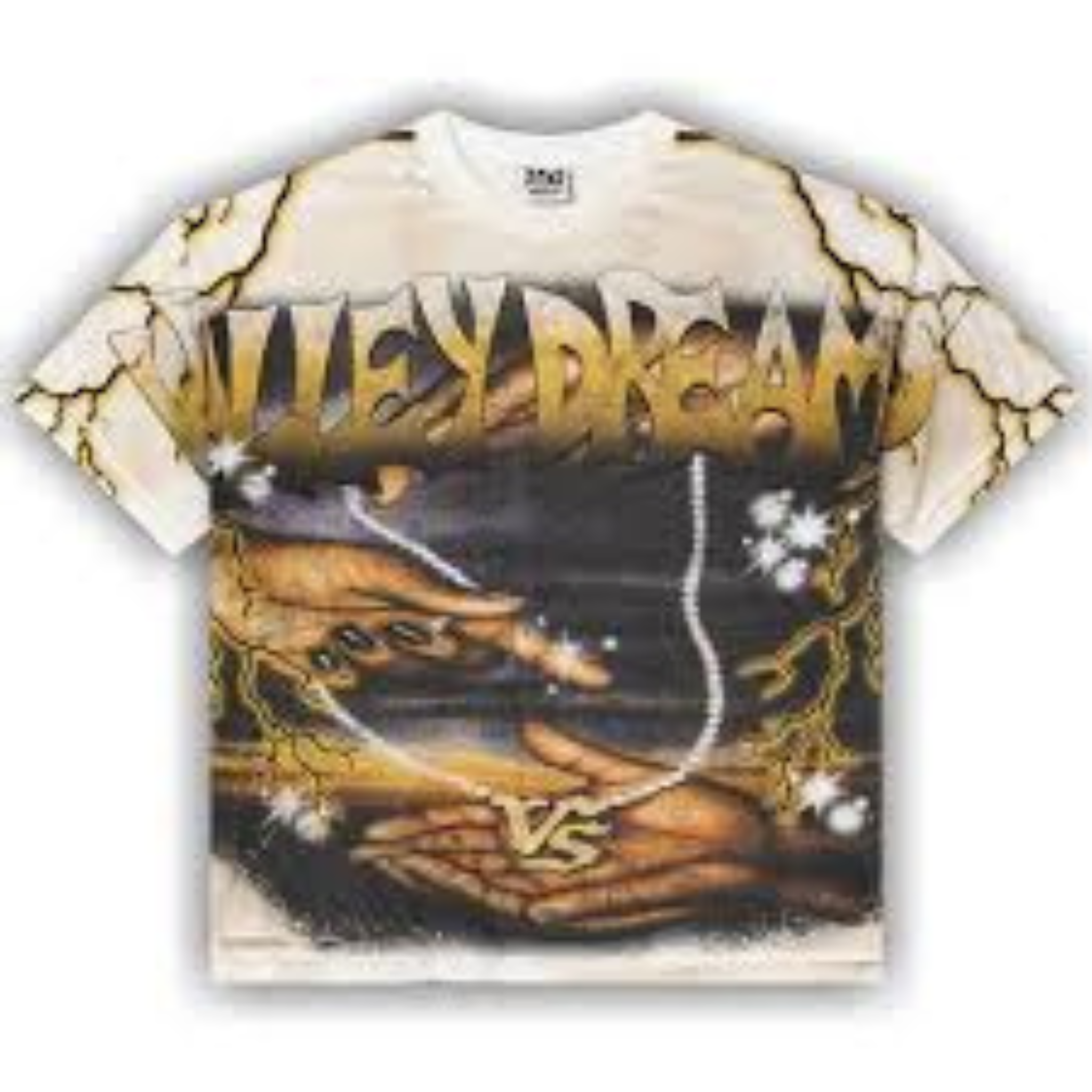 Vale Forever VS Chains Cream T-Shirt front view with graphic design