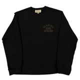 Jeanius Bar Atelier Varsity long sleeve black t-shirt with vintage wash and relaxed boxy fit
