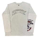 Jeanius Bar Atelier one of one grey long sleeve T-shirt with unique vintage collage design