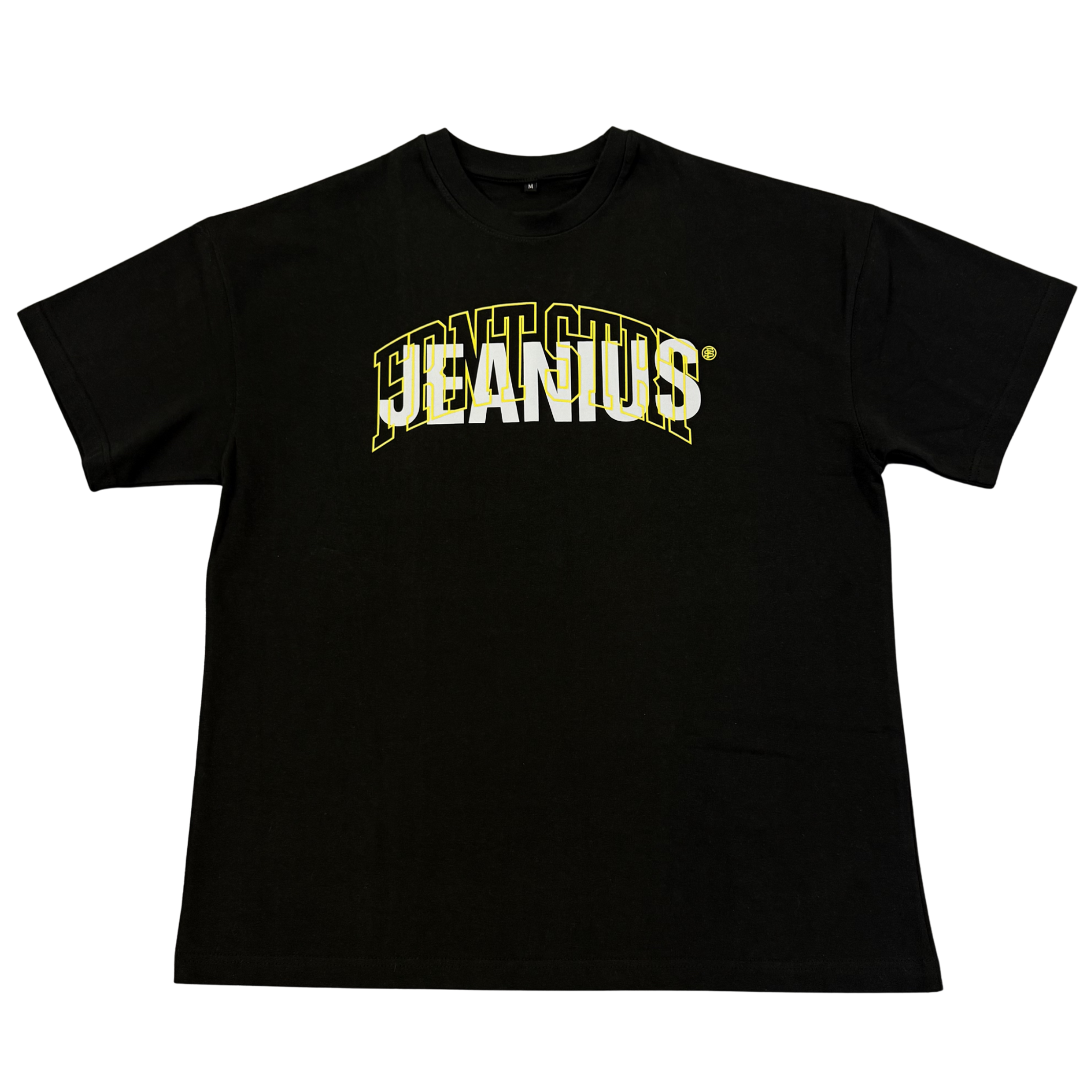 Jeanius Bar Atelier one of one black and yellow T-shirt collage design
