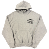 Jeanius Bar Atelier one-of-one grey rhinestone hoodie unique vintage collage design