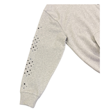 Jeanius Bar Atelier one of one grey rhinestone hoodie unique vintage collage design