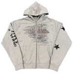 Jeanius Bar Atelier one-of-one Harley Davidson rhinestone grey hoodie unique collage design