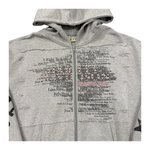 Jeanius Bar Atelier one of one Harley Davidson rhinestone grey hoodie unique collage design