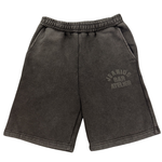 Jeanius Bar Atelier Varsity Sweat Shorts in charcoal with vintage wash made in London