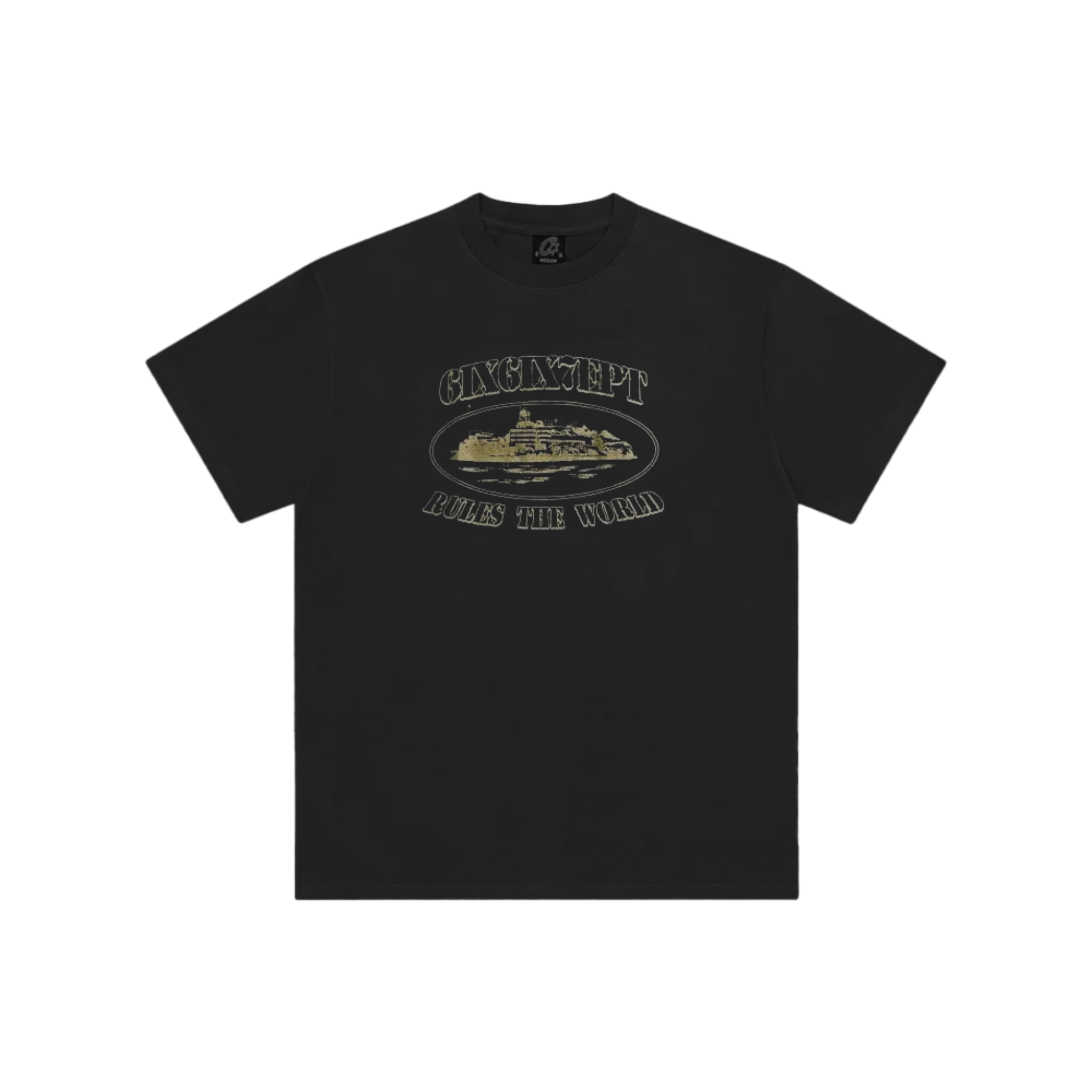 Corteiz 667 Alcatraz Tee Black front view