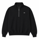 ALO Yoga Accolade black 1/4 zip sweatshirt front view