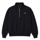 ALO Yoga Accolade black 1/4 zip sweatshirt front view